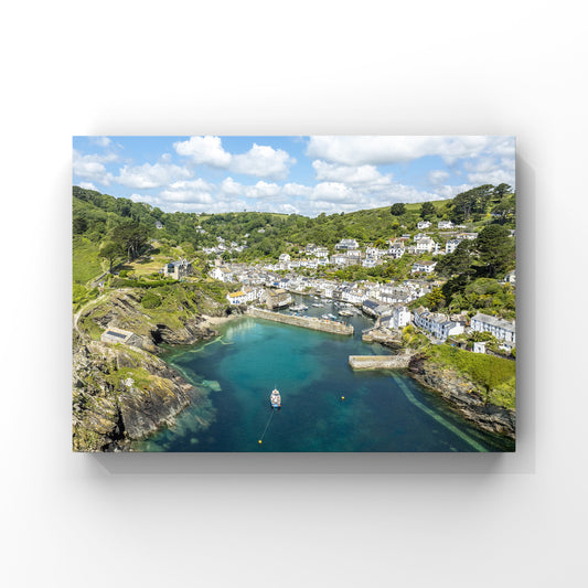 Polperro Cornwall Aerial Phot Print