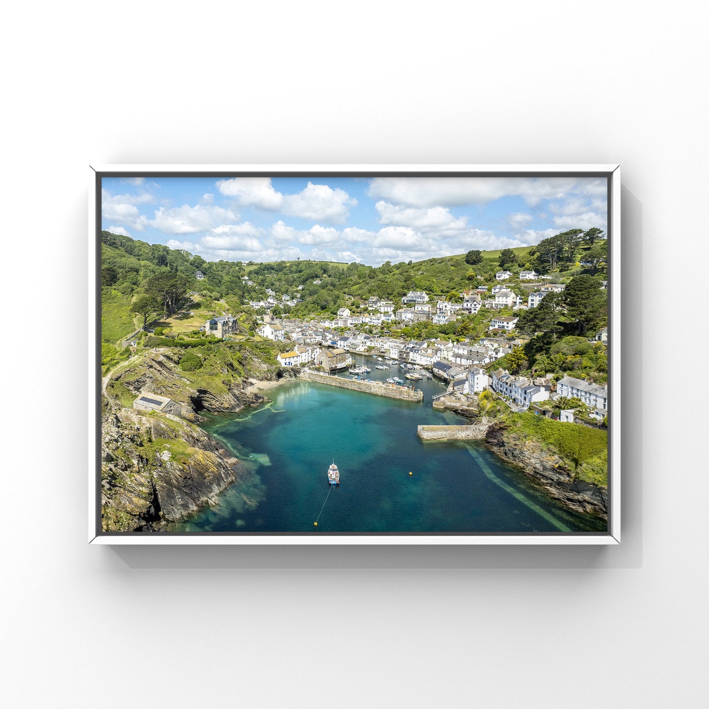 Polperro Cornwall Aerial Phot Print