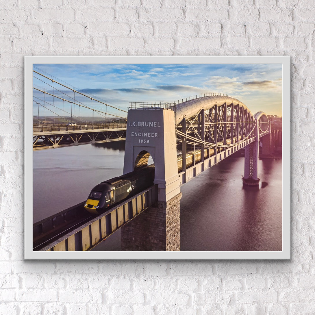 HST Intercity 125 Train Gwr On Brunel Bridge Print