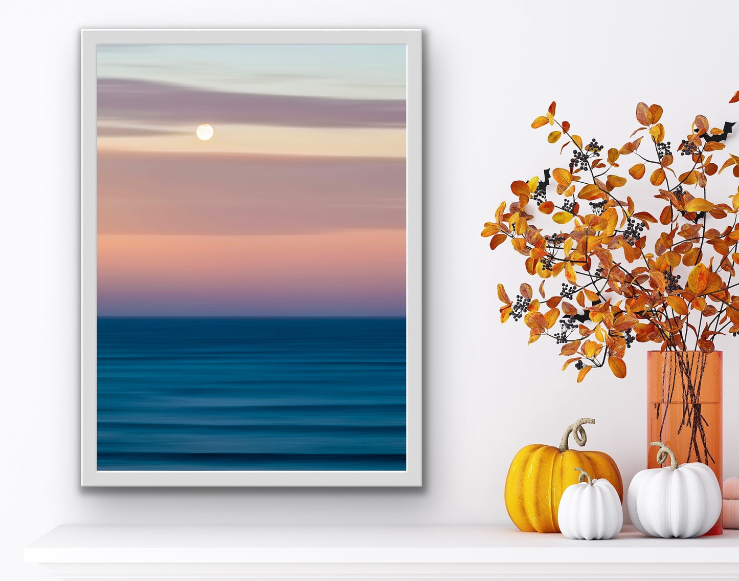 Fistral beach Morning Moon Print