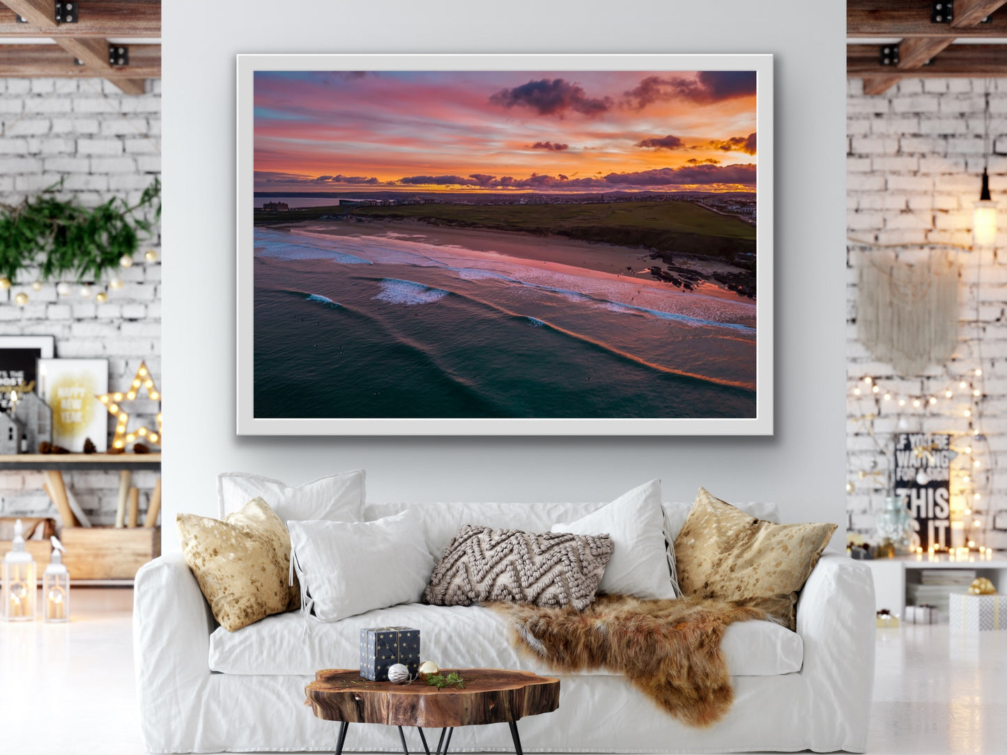 Fistral Beach Sunrise Sky Print