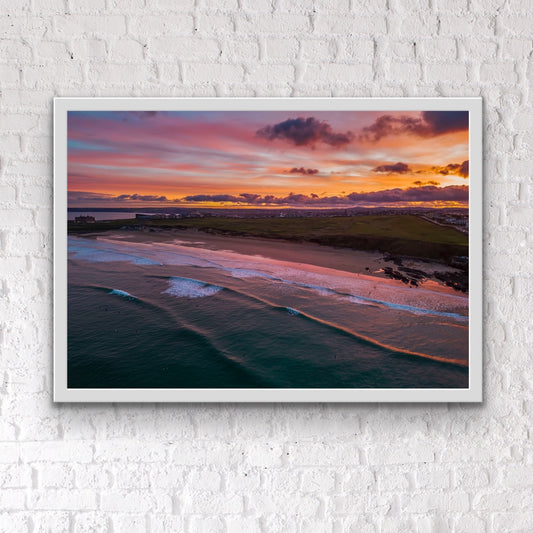 Fistral Beach Sunrise Sky Print