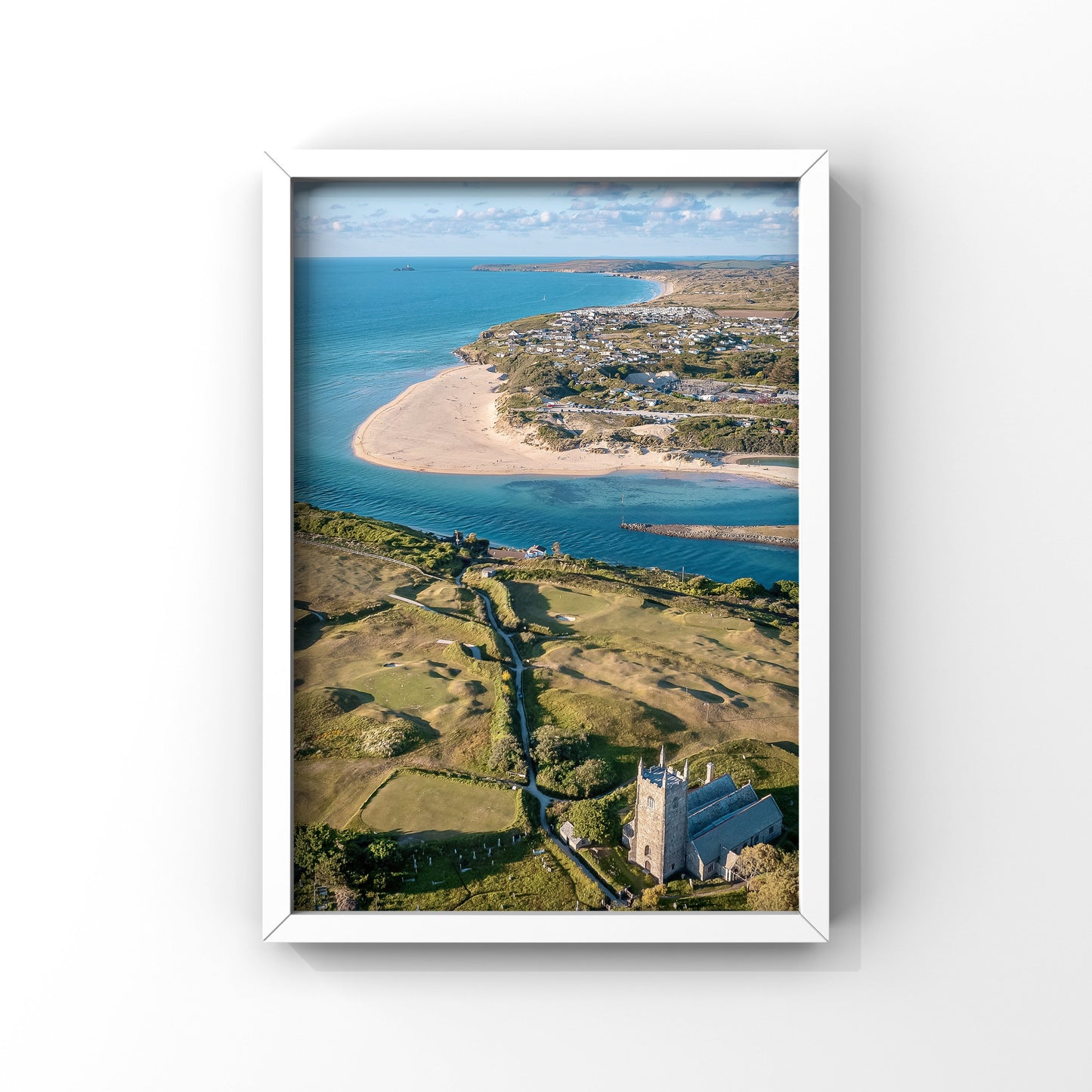 Lelant Church and Hayle Print