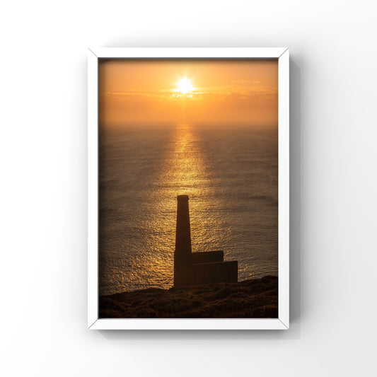 Wheal Coates Tin Mine Sunset Cornwall Photograph Print