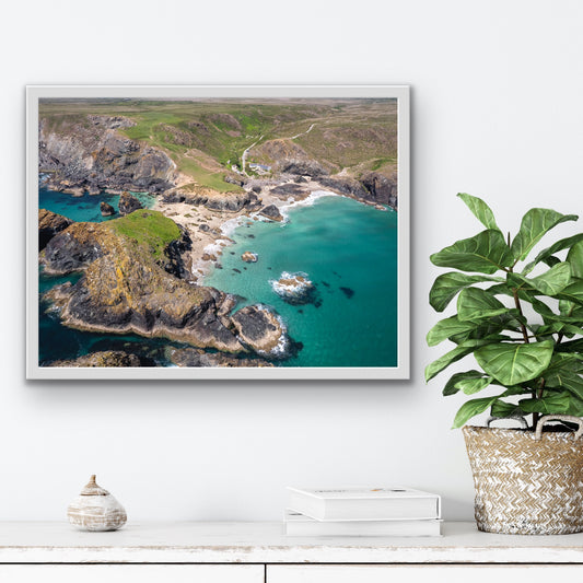 Kynance Cove Cornwall Aerial Print