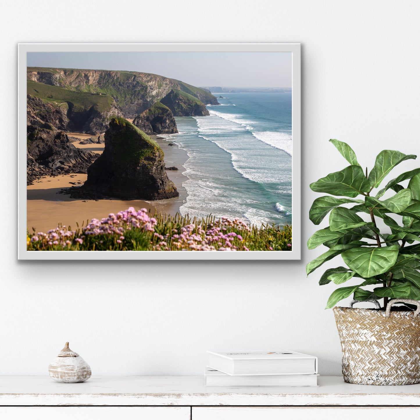 Bedruthan Steps Spring Colours , Cornwall Print