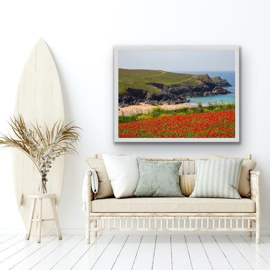 Poppies of Pentire /Polly joke Beach Cornwall Print