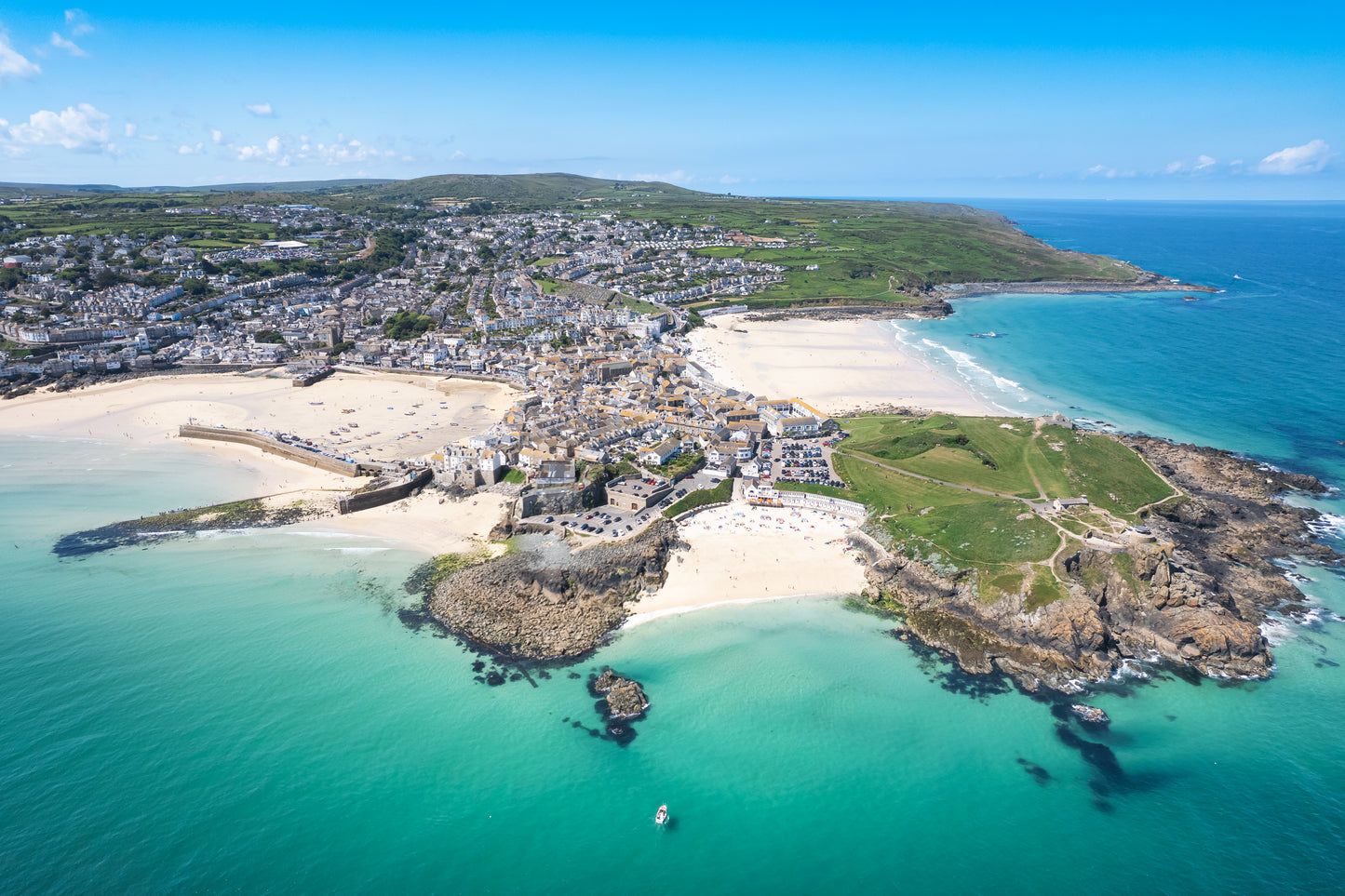 St Ives Aerial Photo Canvas Acrylic Finish