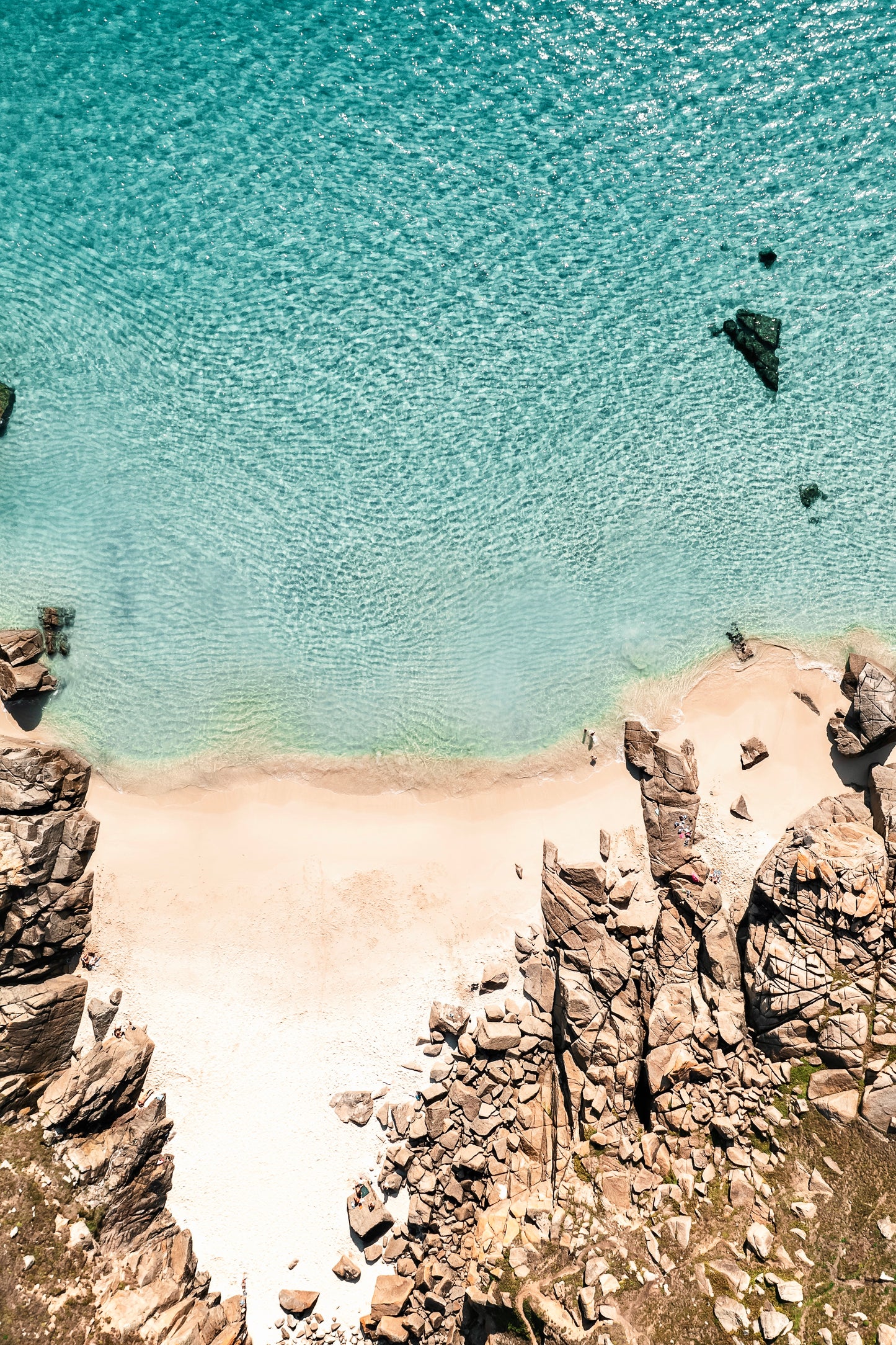 Cornwall Aerial Print Summer Colours