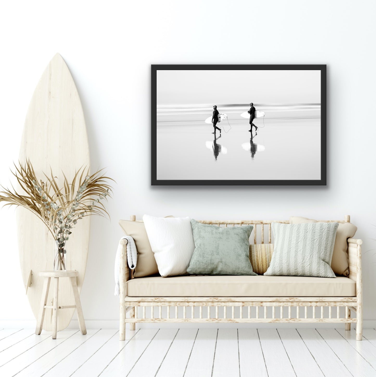 Cornwall Surfers beach Print Photo