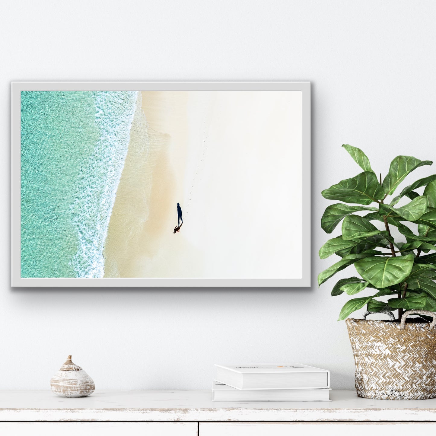 Porthcurno Aerial Minimal Photo Picture Print